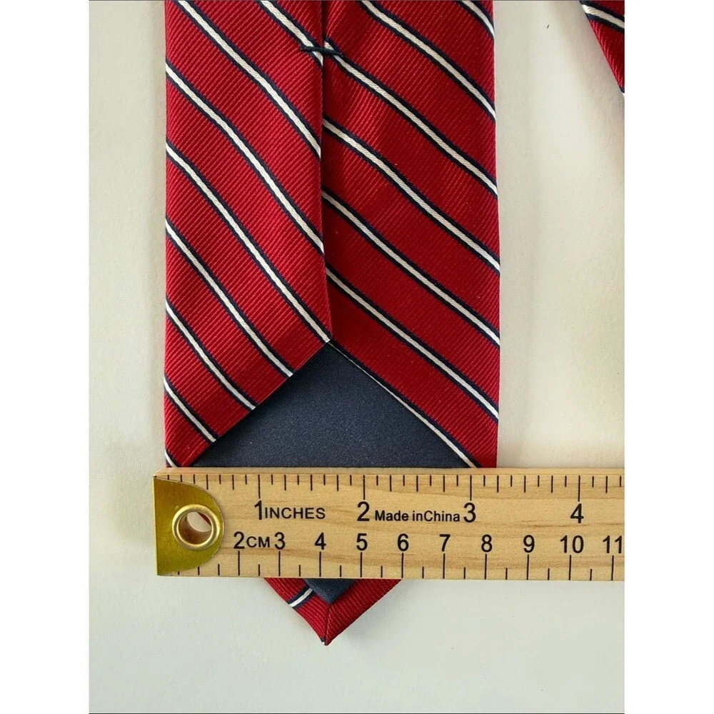 US Polo Association Classic Red White Blue Striped Men's Tie